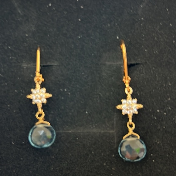 *PRICE CUT* Rachael Reinhardt Quartz CZ London Star Dangle Earrings - Picture 5 of 6